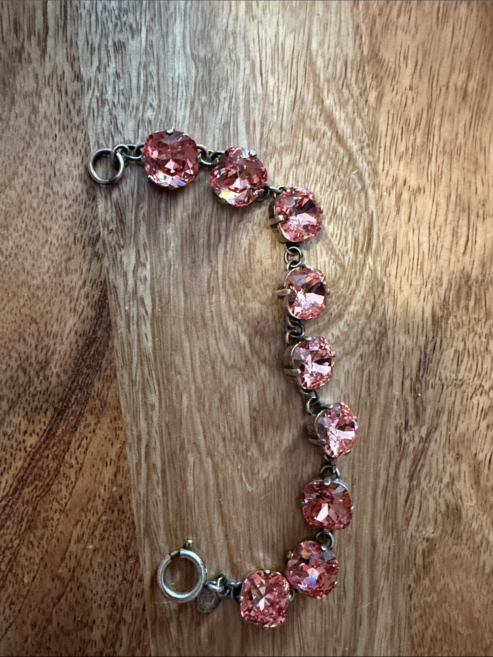 Catherine Popesco Rose Pink Crystal Link Bracelet
